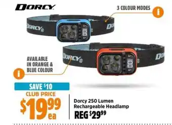 Anaconda Dorcy 250 Lumen Rechargeable Headlamp offer