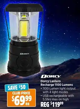 Anaconda Dorcy Lantern Recharge 1100 Lumens offer