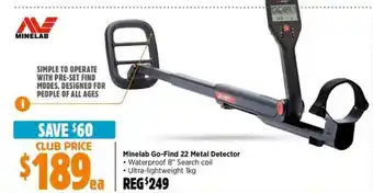 Anaconda Minelab Go-Find 22 Metal Detector offer