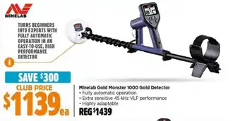 Anaconda Minelab Gold Monster 1000 Gold Detector offer