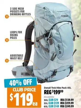 Anaconda Denali Trek Hike Pack offer