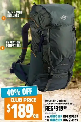 Anaconda Mountain Designs X Country Hike Pack offer