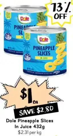 Drakes Dole Pineapple Slices In Juice offer