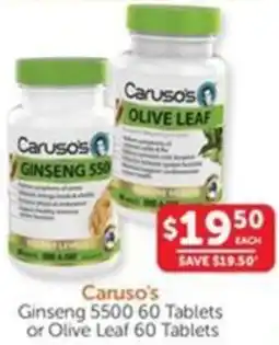 WHOLELIFE catalogue Caruso's Ginseng 5500 or Olive Leaf offer