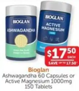 WHOLELIFE catalogue Bioglan Ashwagandha or Active Magnesium 1000mg offer