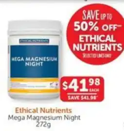 WHOLELIFE catalogue Ethical Nutrients Mega Magnesium Night offer