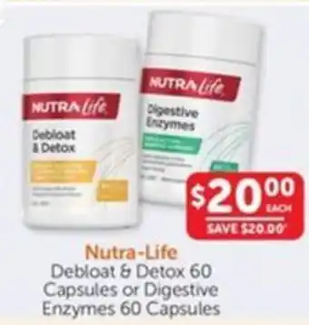 WHOLELIFE catalogue Nutra-Life Debloat & Detox or Digestive Enzymes offer