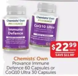 WHOLELIFE catalogue Chemists' Own Provance Immune Defence or CoQ10 Ultra offer