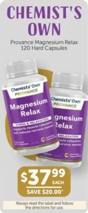 WHOLELIFE catalogue Chemists' Own Provance Magnesium Relax offer