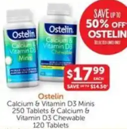 WHOLELIFE catalogue Ostelin Calcium & Vitamin D3 Minis & Calcium & Vitamin D3 Chewable offer