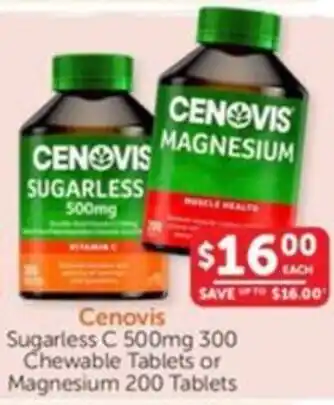 WHOLELIFE catalogue Cenovis Sugarless C 500mg or Magnesium offer