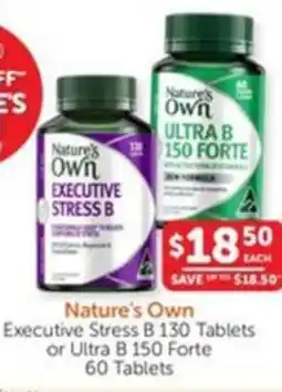 WHOLELIFE catalogue Nature's Own Executive Stress B or Ultra B 150 Forte offer