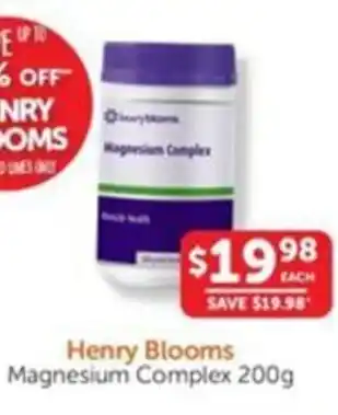 WHOLELIFE catalogue Henry Blooms Magnesium Complex offer