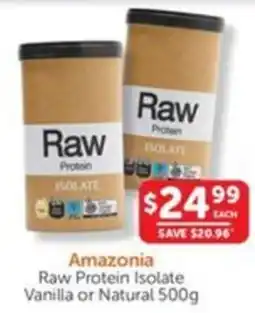 WHOLELIFE catalogue Amazonia Raw Protein Isolate Vanilla or Natural offer