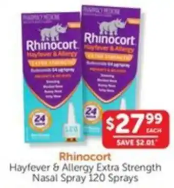 WHOLELIFE catalogue Rhinocort Hayfever & Allergy Extra Strength Nasal Spray 120 Sprays offer