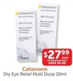 WHOLELIFE catalogue Cationorm Dry Eye Relief Multi Dose offer