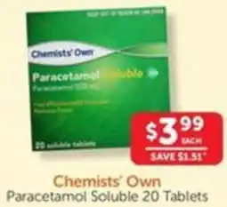 WHOLELIFE catalogue Chemists' Own Paracetamol Soluble offer