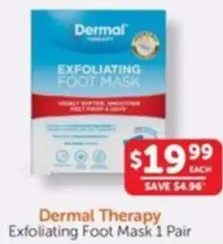 WHOLELIFE catalogue Dermal Therapy Exfoliating Foot Mask 1 Pair offer