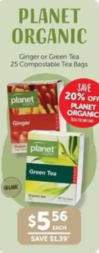 WHOLELIFE catalogue Ginger or Green Tea offer