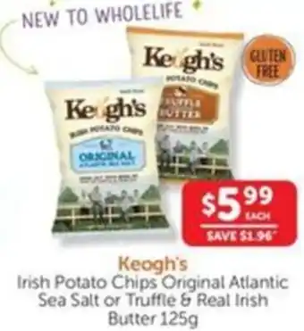 WHOLELIFE catalogue Keogh's Irish Potato Chips Original Atlantic Sea Salt or Truffle & Real Irish Butter offer