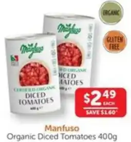 WHOLELIFE catalogue Manfuso Organic Diced Tomatoes offer