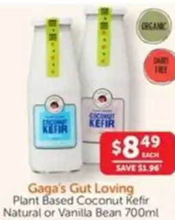 WHOLELIFE catalogue Gaga's Gut Loving Plant Based Coconut Kefir Natural or Vanilla Bean offer