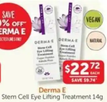 WHOLELIFE catalogue Derma E Stem Cell Eye Lifting Treatment offer