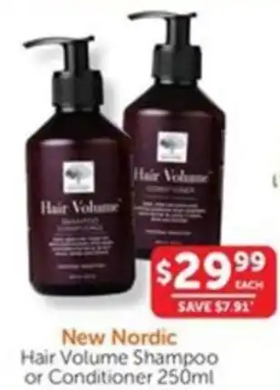 WHOLELIFE catalogue New Nordic Hair Volume Shampoo or Conditioner offer