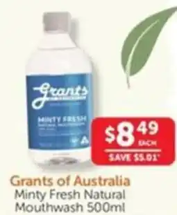 WHOLELIFE catalogue Grants of Australia Minty Fresh Natural Mouthwash offer