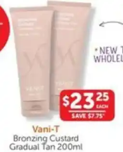 WHOLELIFE catalogue Vani-T Bronzing Custard Gradual Tan offer