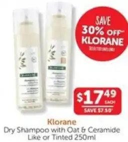 WHOLELIFE catalogue Klorane Dry Shampoo with Oat & Ceramide Like or Tinted offer