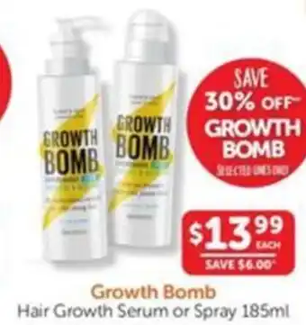 WHOLELIFE catalogue Growth Bomb Growth Serum or Spray offer