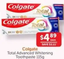 WHOLELIFE catalogue Colgate Total Advanced Whitening Toothpaste offer