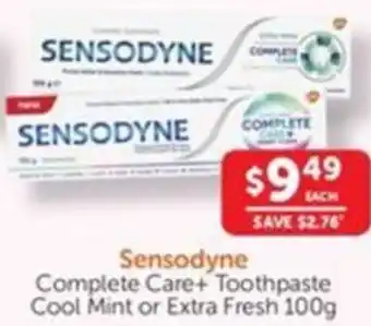 WHOLELIFE catalogue Sensodyne Complete Care+ Toothpaste Cool Mint or Extra Fresh offer