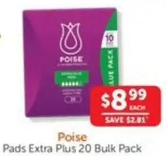 WHOLELIFE catalogue Poise Pads Extra Plus offer