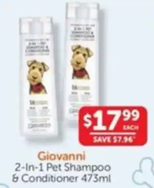 WHOLELIFE catalogue Giovanni 2-In-1 Pet Shampoo & Conditioner offer