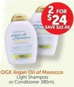 WHOLELIFE catalogue OGX Argan Oil of Morocco Light Shampoo or Conditioner offer