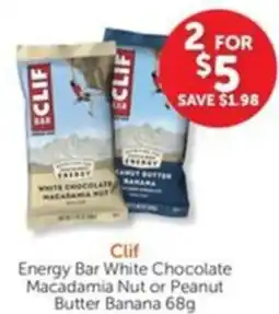 WHOLELIFE catalogue Clif Energy Bar White Chocolate Macadamia Nut or Peanut Butter Banana offer