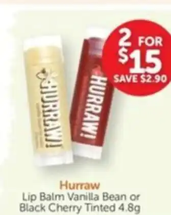 WHOLELIFE catalogue Hurraw Lip Balm Vanilla Bean or Black Cherry Tinted offer