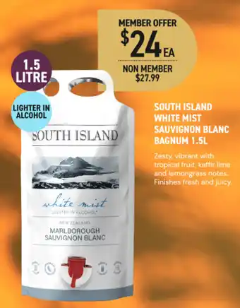 Dan Murphy's South island white mist sauvignon blanc bagnum offer