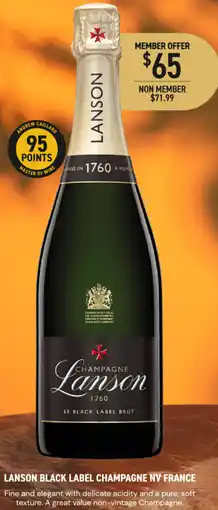 Dan Murphy's Lanson black label champagne nv france offer