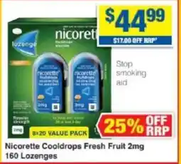 My Chemist Nicorette Cooldrops Fresh Fruit 2mg offer