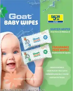 My Chemist Goat Baby Wipes Water Wipes or Fragrance Free offer