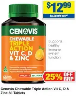 My Chemist Cenovis Chewable Triple Action Vit C, D & Zinc offer