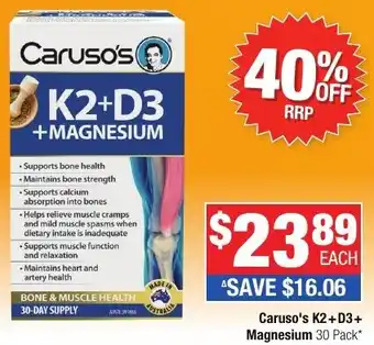 Direct Chemist Outlet Caruso's K2+D3+ Magnesium offer