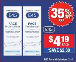 Direct Chemist Outlet E45 Face Moisturiser offer