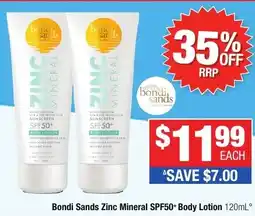 Direct Chemist Outlet Bondi Sands Zinc Mineral SPF50+ Body Lotion offer