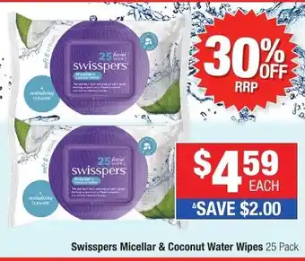 Direct Chemist Outlet Swisspers Micellar & Coconut Water Wipes offer