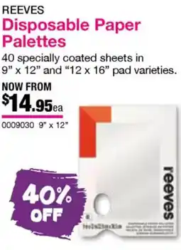 Eckersley's Art & Craft Disposable Paper Palettes offer