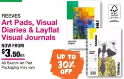 Eckersley's Art & Craft Art Pads, Visual Diaries & Layflat Visual Journals offer